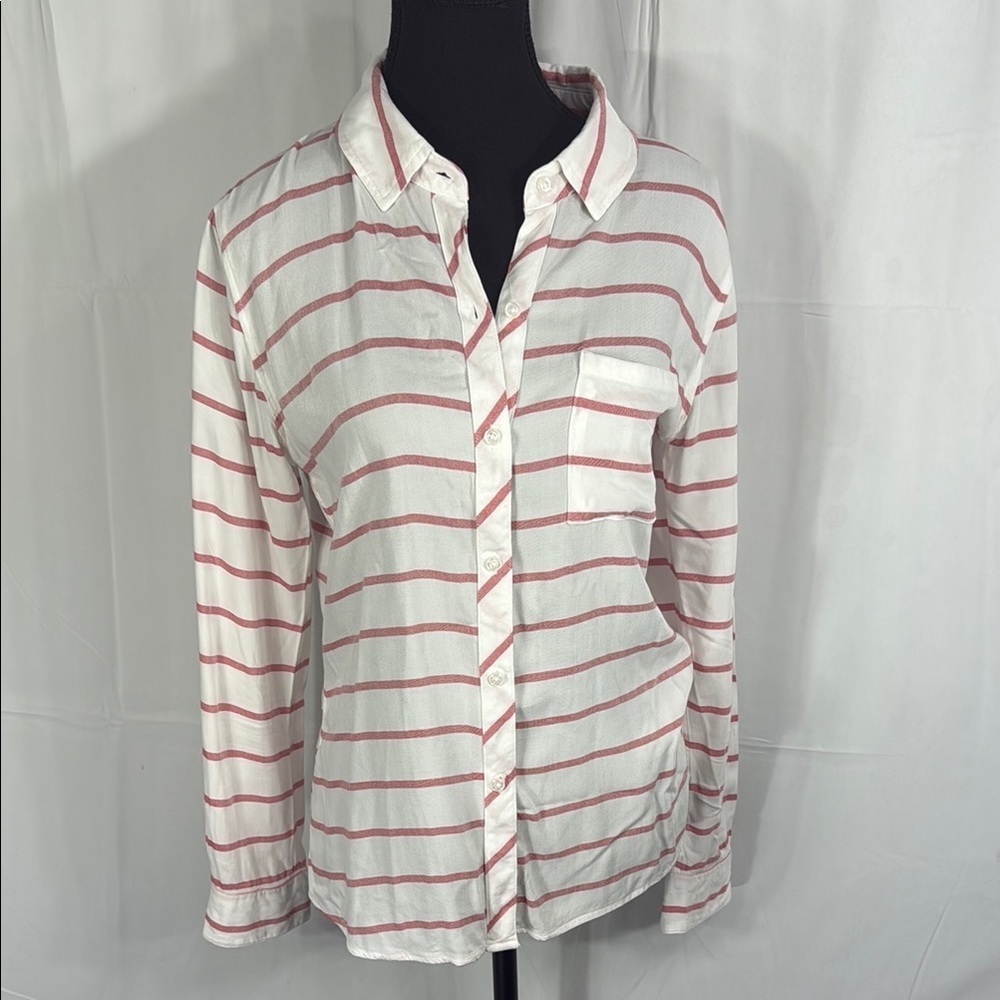 Rails White and Red Striped Casual Shirt